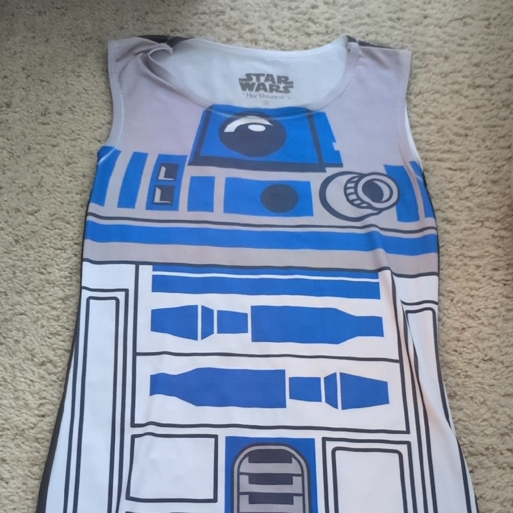 Star Wars R2-D2 Blue & White Graphic Tank Dress